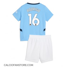 Maglia Calcio Manchester City Rodri Hernandez #16 Prima Divisa Bambino 2024-25 Manica Corta (+ pantaloncini)